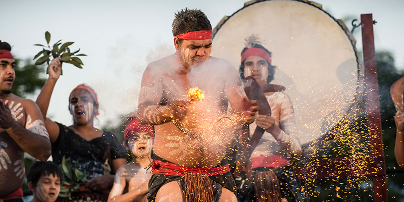 Traditional Indigenous Australian welcoming ceremony
